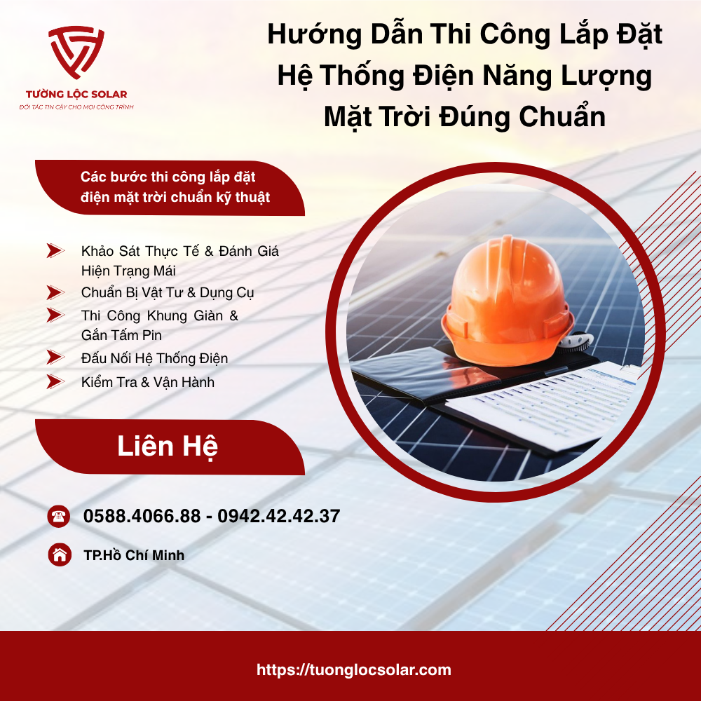 Hướng Dẫn Thi Công Lắp Đặt Hệ Thống Điện Năng Lượng Mặt Trời Đúng Chuẩn