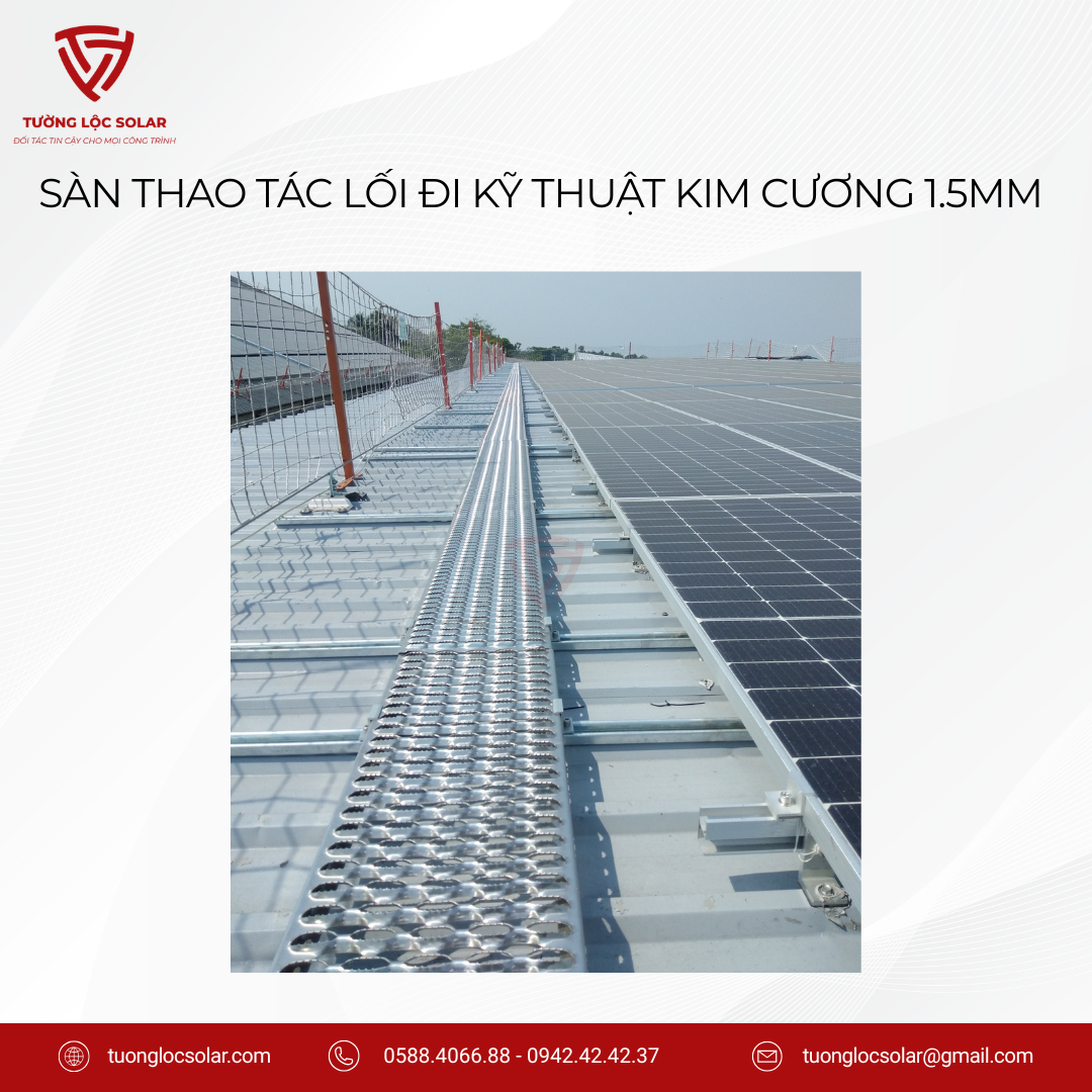 SÀN THAO TÁC LỐI ĐI KỸ THUẬT DẬP LỖ KIM CƯƠNG 1.5MM